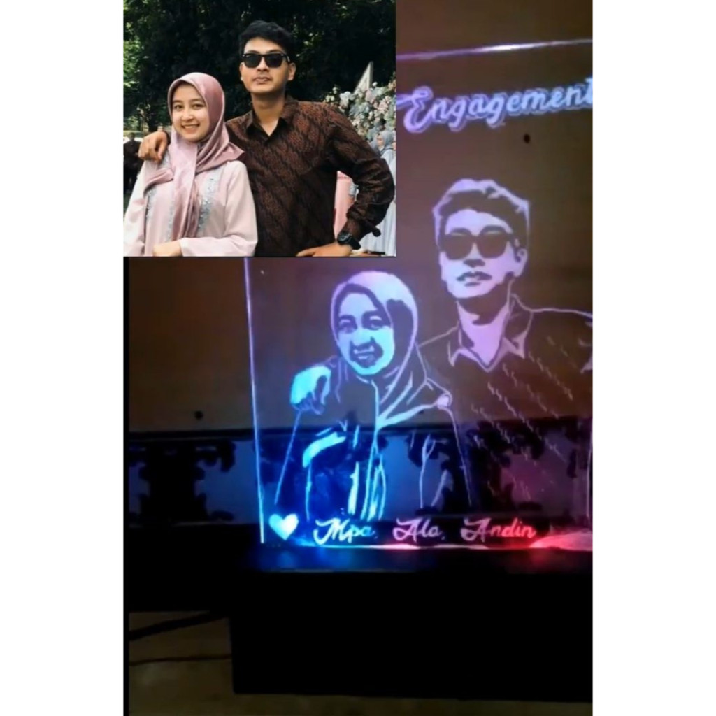 Lampu Ukir Akrilik foto custom