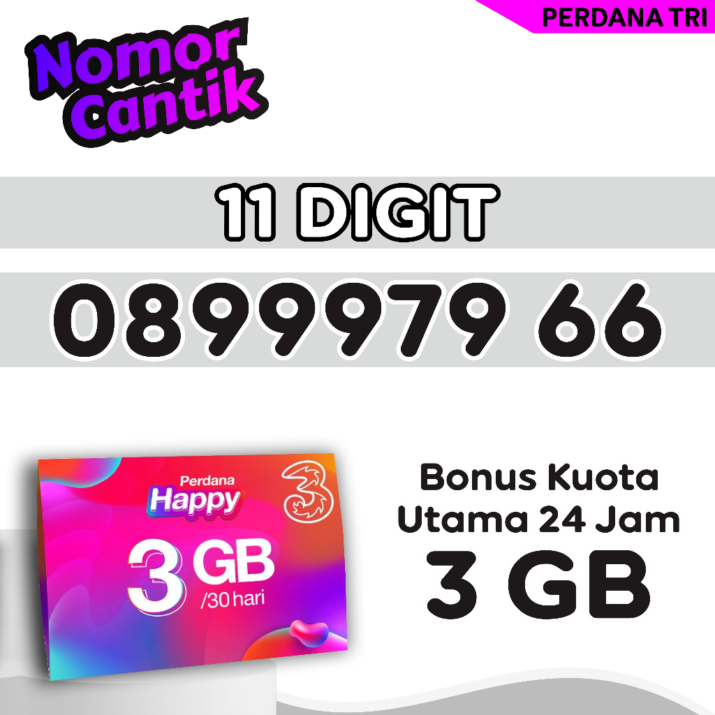 Kartu Perdana Tri Nomor cantik 11 Digit Edisi Terbaru 7