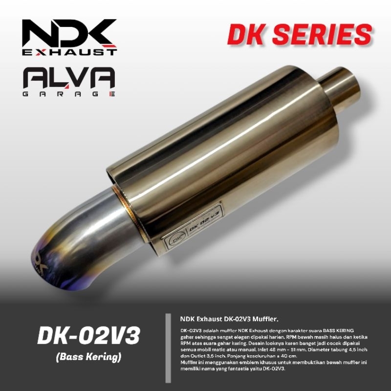 Knalpot Mobil NDK Exhaust DK-02V3 Bass Kering NDK Exhaust Knalpot Racing Mobil Universal NDK Exhaust