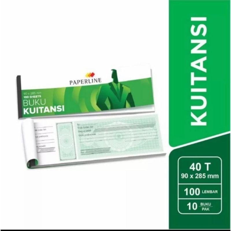 

Buku Kwitansi Sedang Paperline 90x285 mm 40 Lembar (10 Buku)
