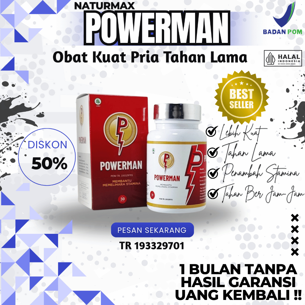 POWERMAN Obat kuat HERBAL pria tahan lama BPOM AMPUH
