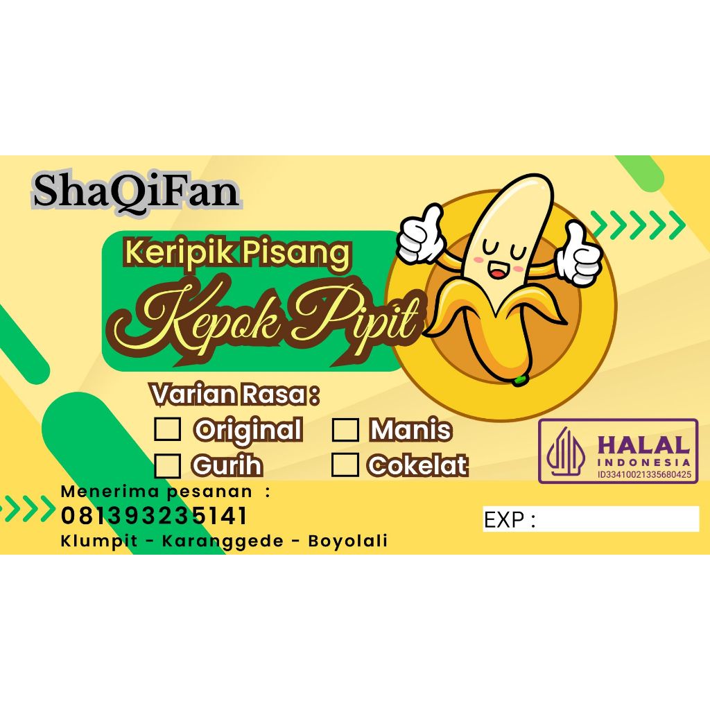 

Kripik Pisang Kepok Pipit