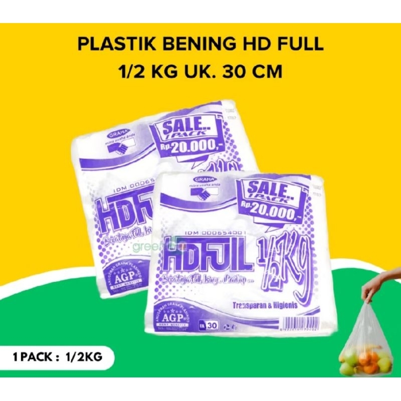 kantong plastik bening makanan hd full panjang 500gr