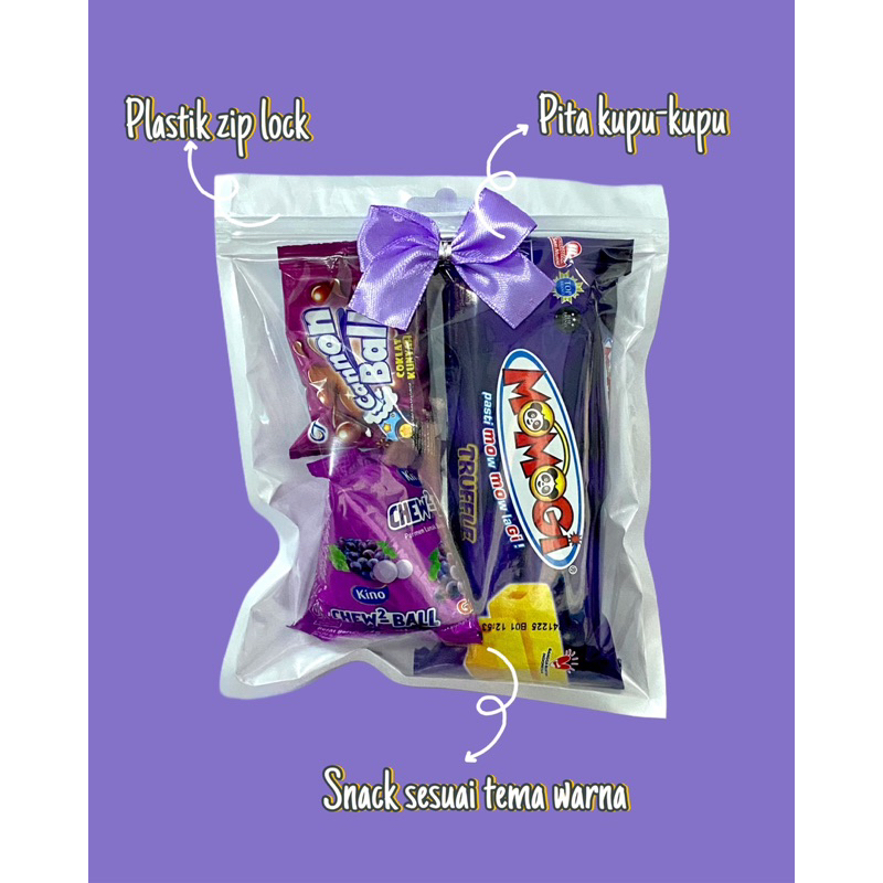 

Mini Gift Snack Tema Ungu / Mini Snack Ultah / Mini Hampers / Souven