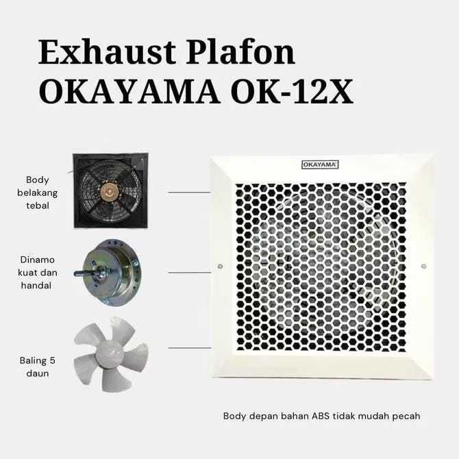 Niko NKAF10 Kipas Exhaust Fan Plafon 10 inch ( 25 cm) / Kipas Hexos Plafon