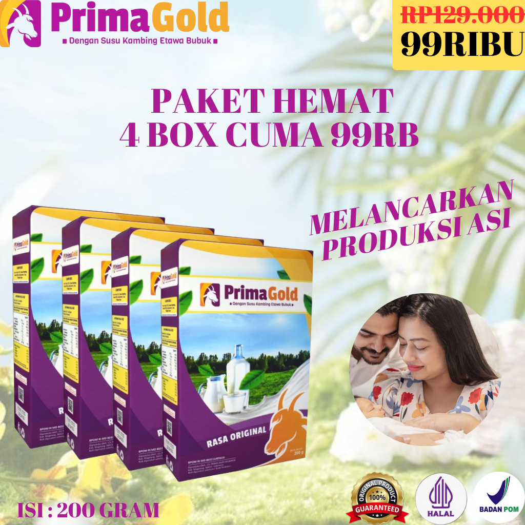 

4 Box Susu Kambing Etawa Primagold Baik Untuk Ibu Menyusui Melancarkan Produksi Asi Secara Alami