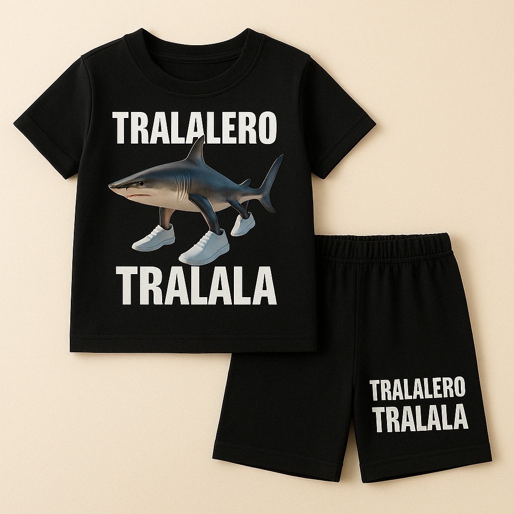 SETELAN BAJU ANAK TRALALA IKAN HIU SEPATU