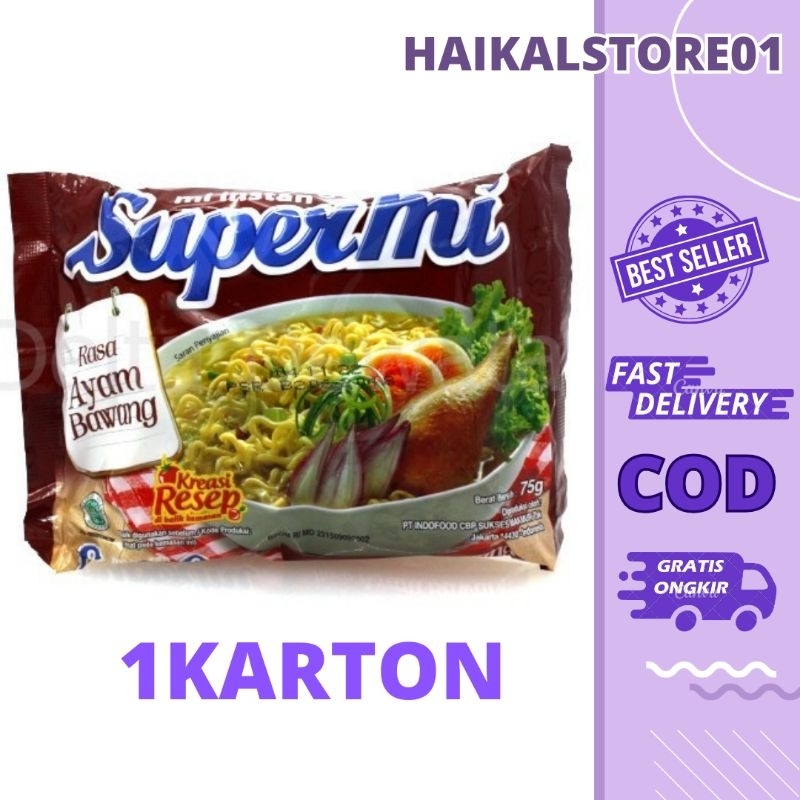 

SUPERMI Ayam Bawang 1 Dus isi 40pcs (Terbaru Original)