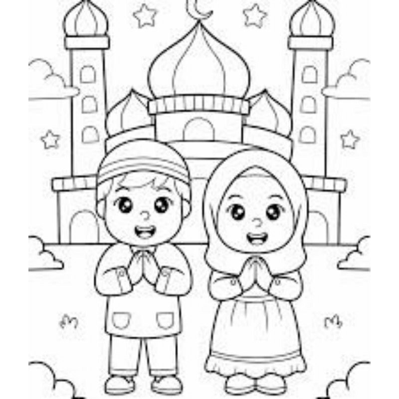 

Kertas mewarnai kartun islami (25 lbr)