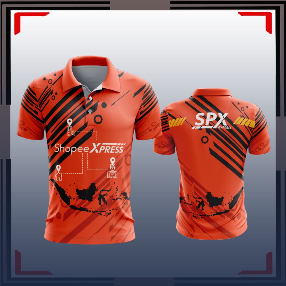 JERSEY SHOPEE EXPRESS FULL PRINTING BAJU KAOS POLO  PAKET SPX KEREN