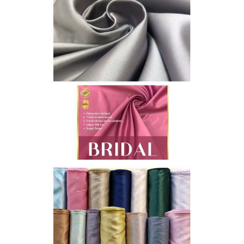 KAIN SATIN DUTCHESS / SATIN BRIDAL / PER 0,50 M / PER 1/2 M
