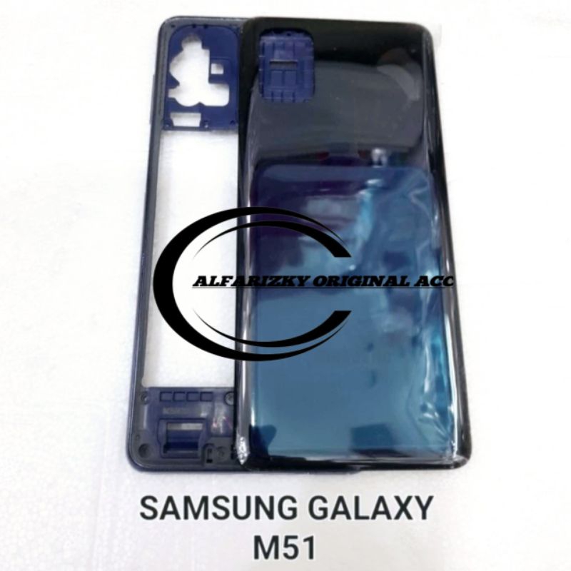 Casing Fullset Samsung M51 SM-M515F Kesing Housing Full Set Backdoor + Bezel Tukang Tengah Rangka Fu