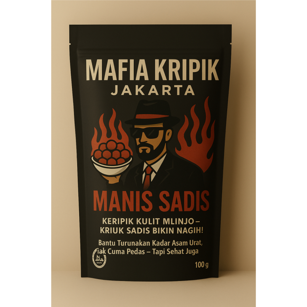 

Kripik Kulit Mlinjo Mafia Jakarta Camilan Viral Manis sadis, Renyah Nendang Snack Enak Kekinian 100g