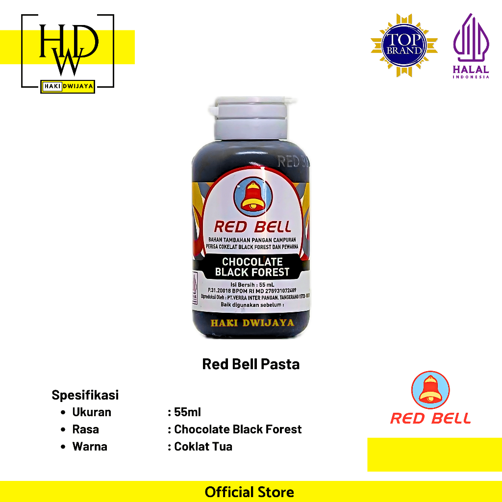 

[55ml] Red Bell Pasta Perisa dan Pewarna Makanan Rasa Chocolate Black Forest