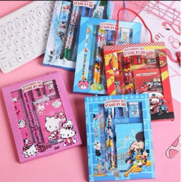 

Alat Tulis Set 6 IN 1 Stationery Set Karakter Lucu Pensil Rautan Penghapus Penggaris Set 6pcs Perlengkapan Alat Tulis Sekolah Anak-Anak TK