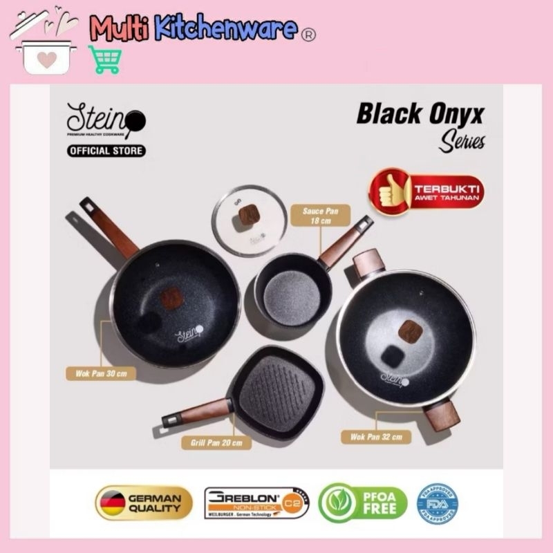 Stein Cookware Paket Onyx 2 Wok Pan, Grill Pan, Sauce Pan PROMO