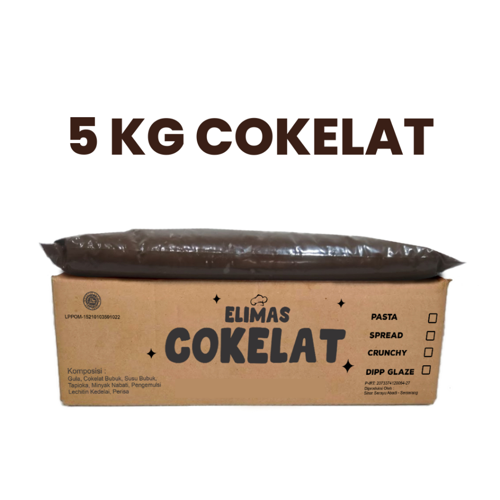 

5 KG COKELAT PASTA ELIMAS | SELAI COKELAT | CHOCO CRUNCHY DAN SPREAD