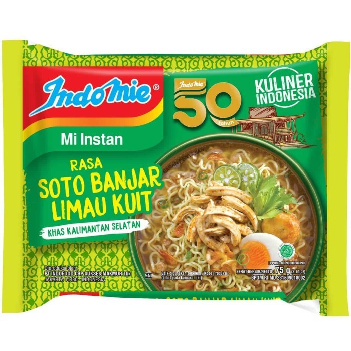 

INDOMIE SOTO BANJAR LIMAU KUIT KHAS KALIMANTAN SELATAN 75GR