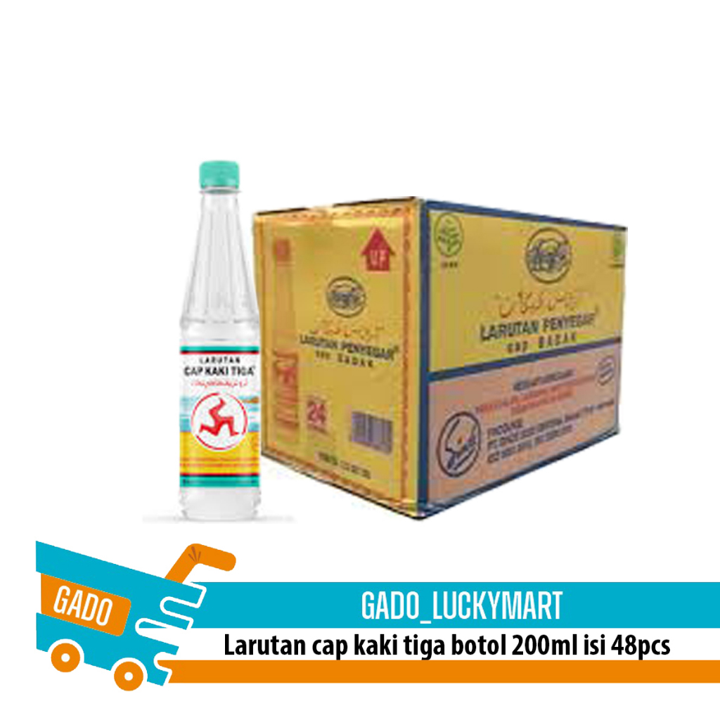 

Larutan cap kaki tiga botol 200ml dus/ larutan penyegar kaki tiga dus box karton