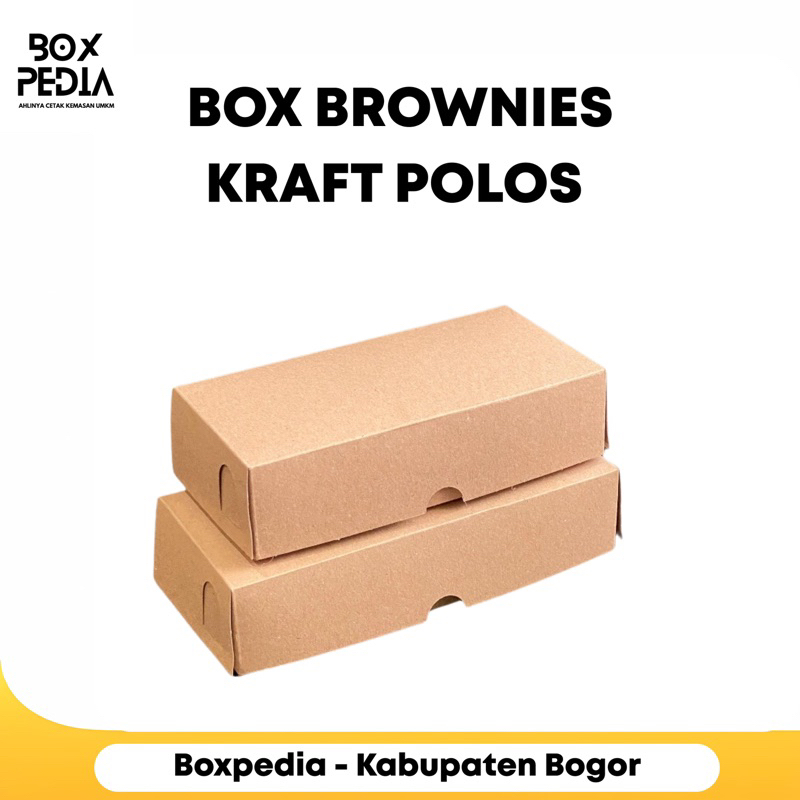Box Brownies Kraft - Bisa Cetak Logo & Desain Sendiri (Minimal Order) Kotak Nasi Custom Branding - C
