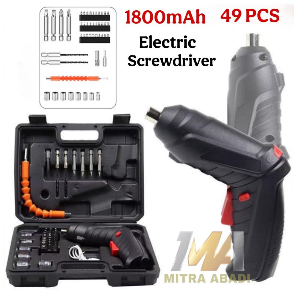 

Mesin Bor set 49 Pcs / Cordless Screwdriver 4.2 V / Mesin Bor Cordless Mini / Bor mini / Screwdriver Baterai / Mini Obeng