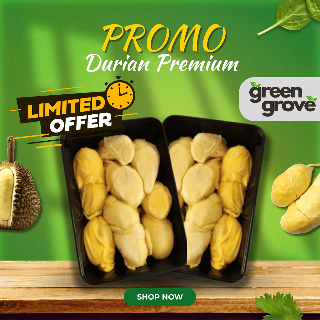 

Green Grove | Durian Kupas Medan Premium 500gr Manis Legit Murah