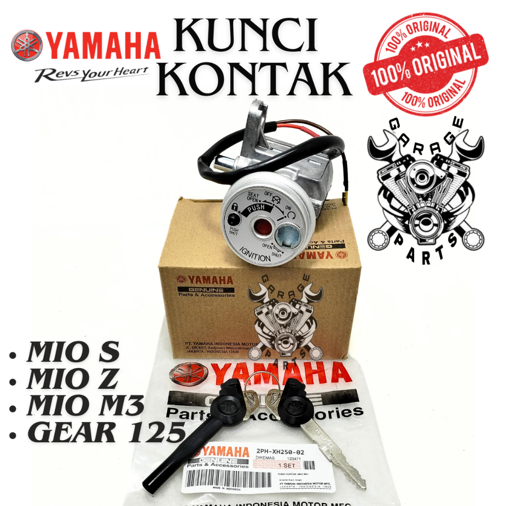 Kunci Kontak Set 2PH Keyset Original Yamaha Mio M3 Mio Z Mio S Gear 125 Kunci Motor 1 Set Key Set Ko