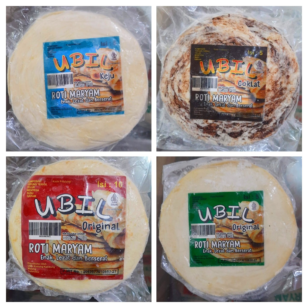 

UBIL Roti Maryam Original | Coklat | Keju – Ukuran 12cm Isi 5 / 10 pcs