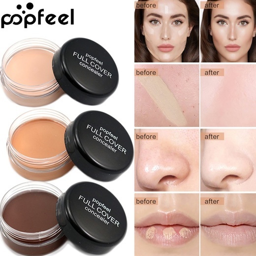 Popfeel Full Coverage Concealer Penutup Bekas Jerawat Mata Panda Waterproof dan Tahan Lama