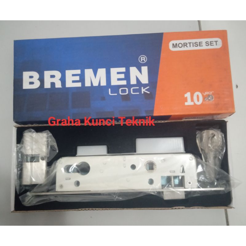 Body kunci Aluminium Bremen /Mortise lock +cylinder C385 SSS