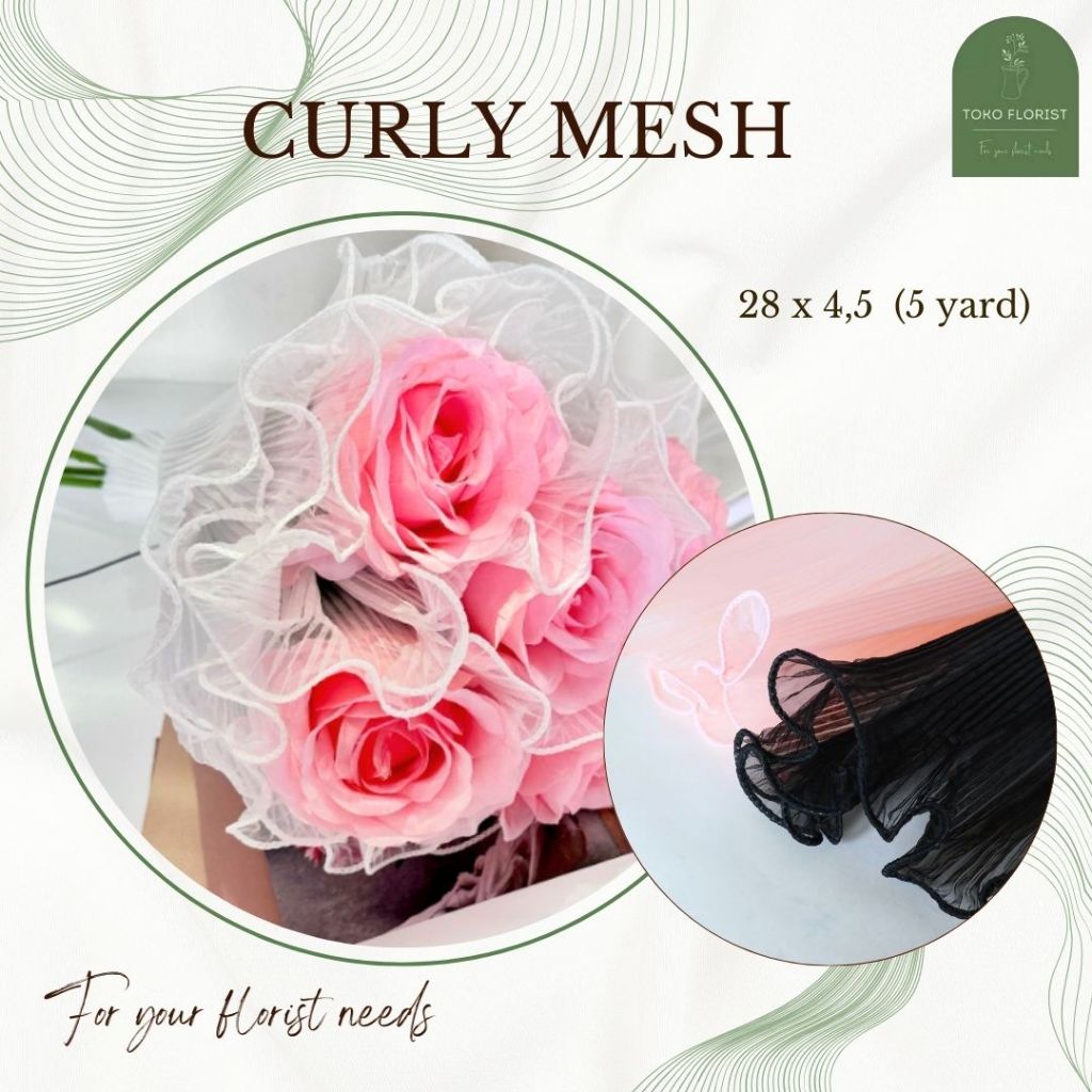 

ECER Bungkus Buket Bunga CURLY MESH / WAVY CURL MESH BUKET BUNGA 1 bungkus