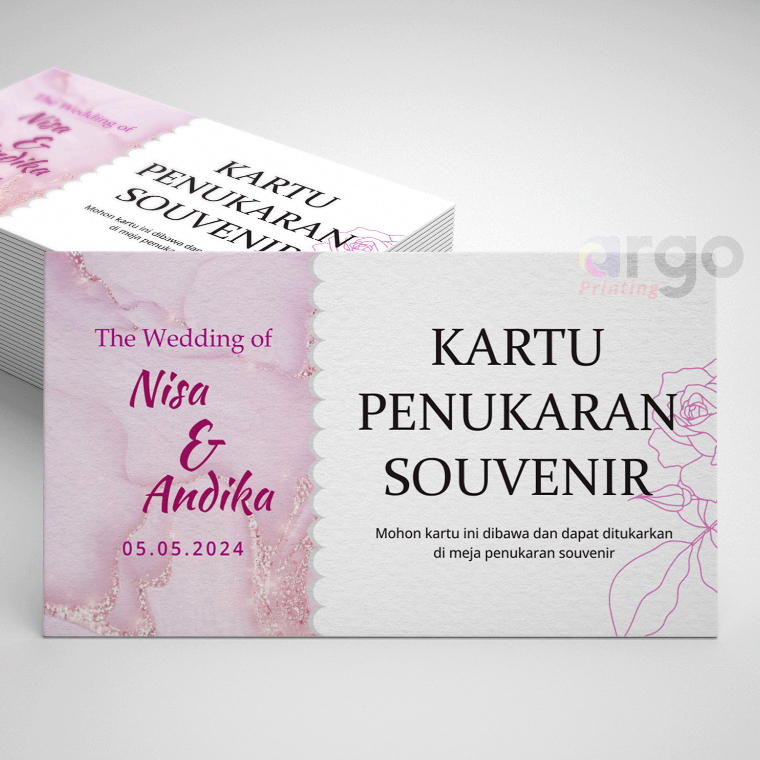 Kupon Souvenir | Kartu Penukaran Souvenir pernikahan