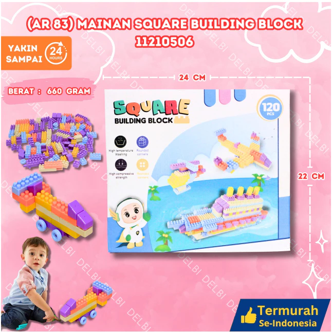Mainan Square Building Block 120's Blocks Menyusun Strategi Lego