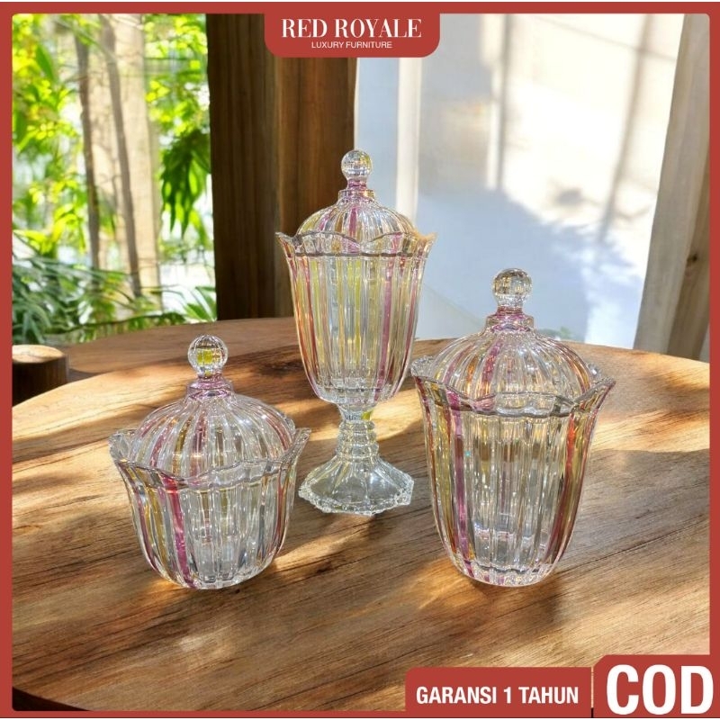 toples kue kaca kristal mewah tempat kue penyimpanan makanan serbaguna