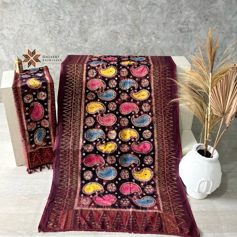 KAMEN BALI /BLONGKET JUMPUTAN LUKIS EMAS DAN SEMI ATBM JUMPUTAN SELENDANG LEBAR ENDEK BALI KAMEN BAL