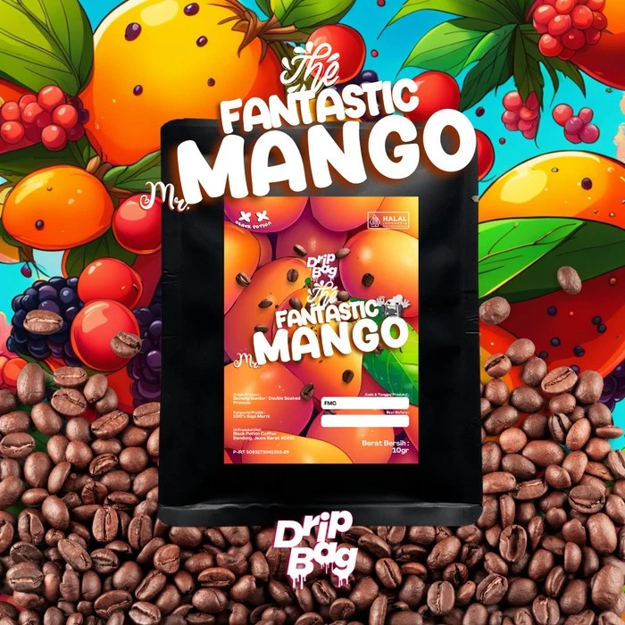 

Fantastic Mr mango (1 pcs ) Pcs Drip Bag Coffee - ( kopi instant filter ) By Black Potion