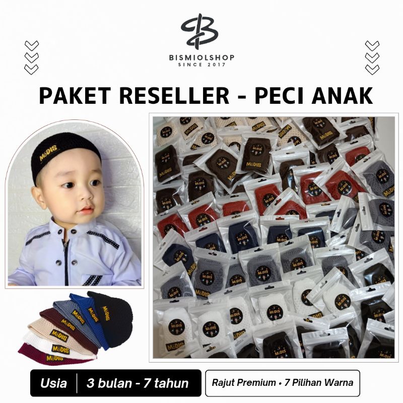PAKET RESELLER Peci Anak Laki Laki Peci Rajut Bayi Souvenir Khitanan Peci Anak 1bln-3thn by Modis