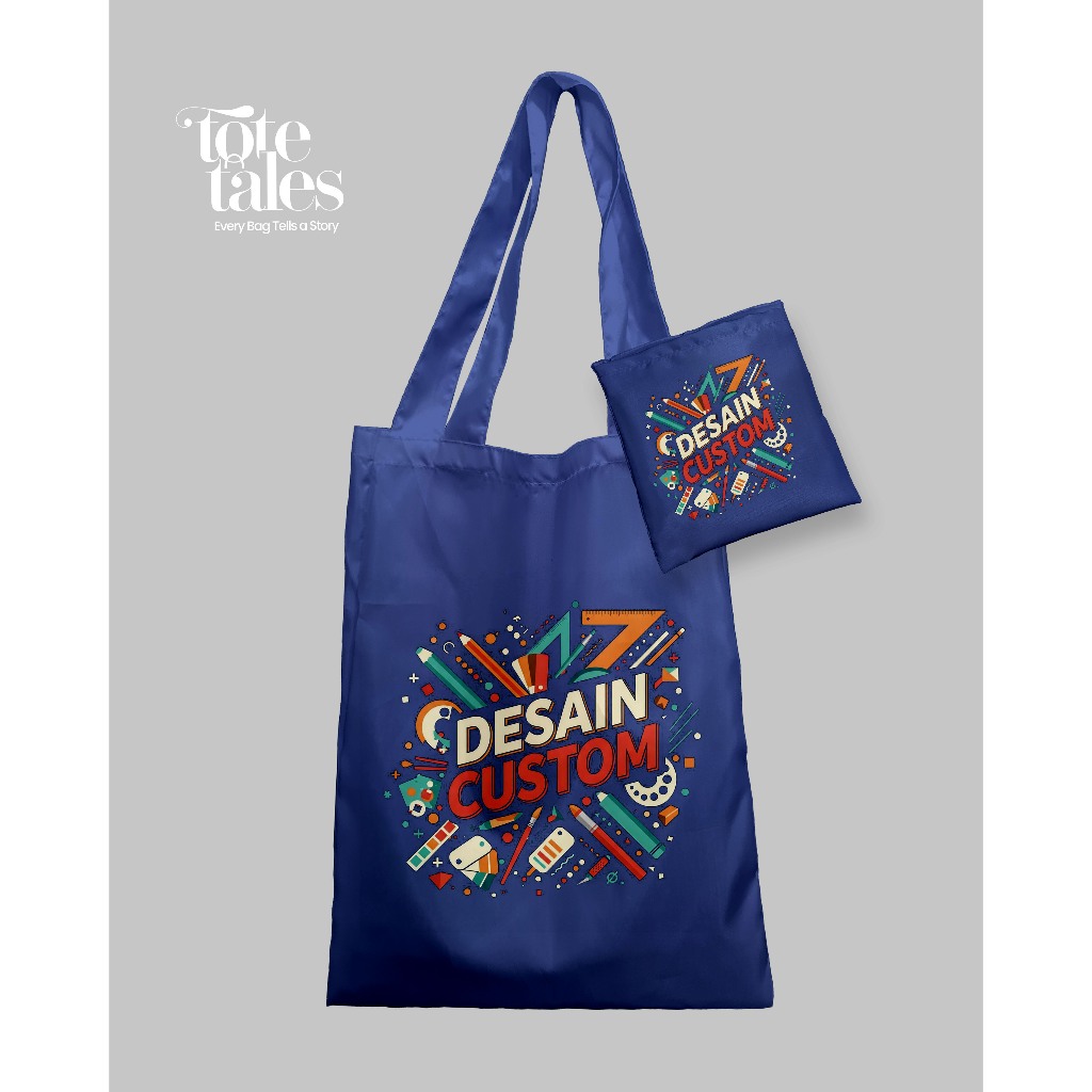TAS LIPAT CUSTOM TOTEBAG, Totebag Souvenir Warna-Totetales