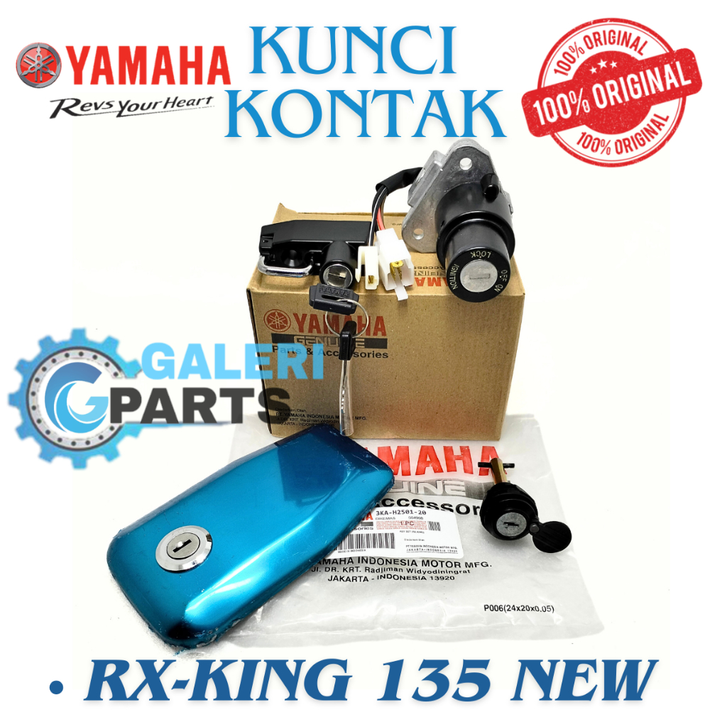 ORIGINAL KUNCI KONTAK SET YAMAHA 3KA RX KING NEW KOMPLIT PLUS TUTUP TANKI KUNCI HELM TOOL BOX KIT KU