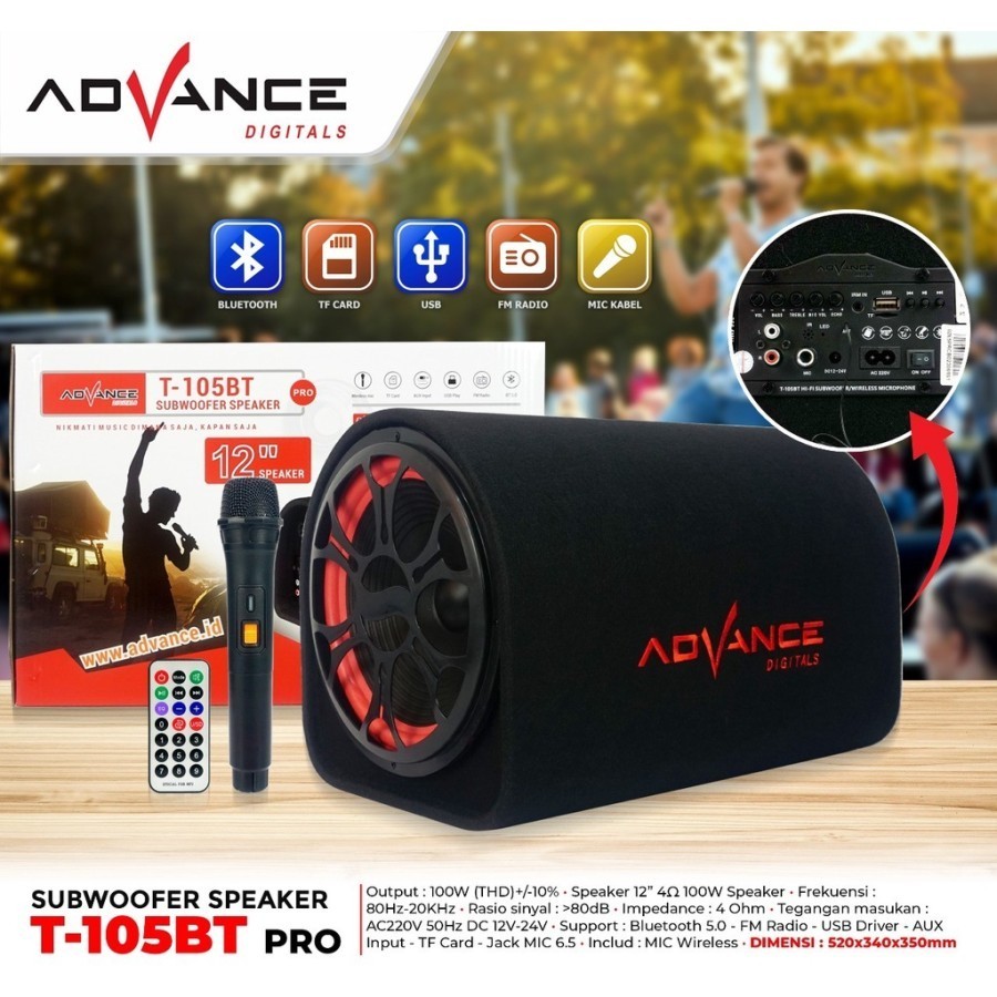 Advance Bluetooth Speaker Music Box Karaoke USB T105