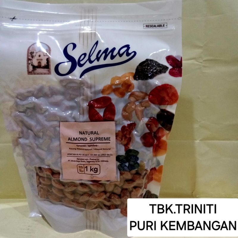 

ALMOND UTUH / ALMOND KULIT SELMA REPACK 100 GRAM ( MENTAH )