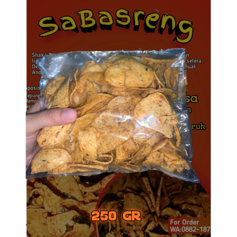 

Keripik Basreng Pedas Gurih 250gram Cemilan pedas Teman Makan Nasi