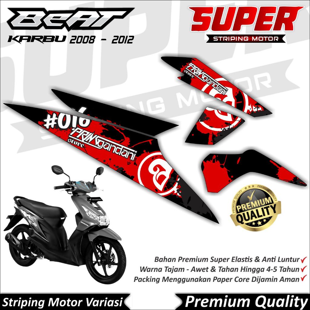Stiker Beat Karbu Anti Luntur keren Striping Beat Karbu Striping Honda Beat Karbu Pringgadani
