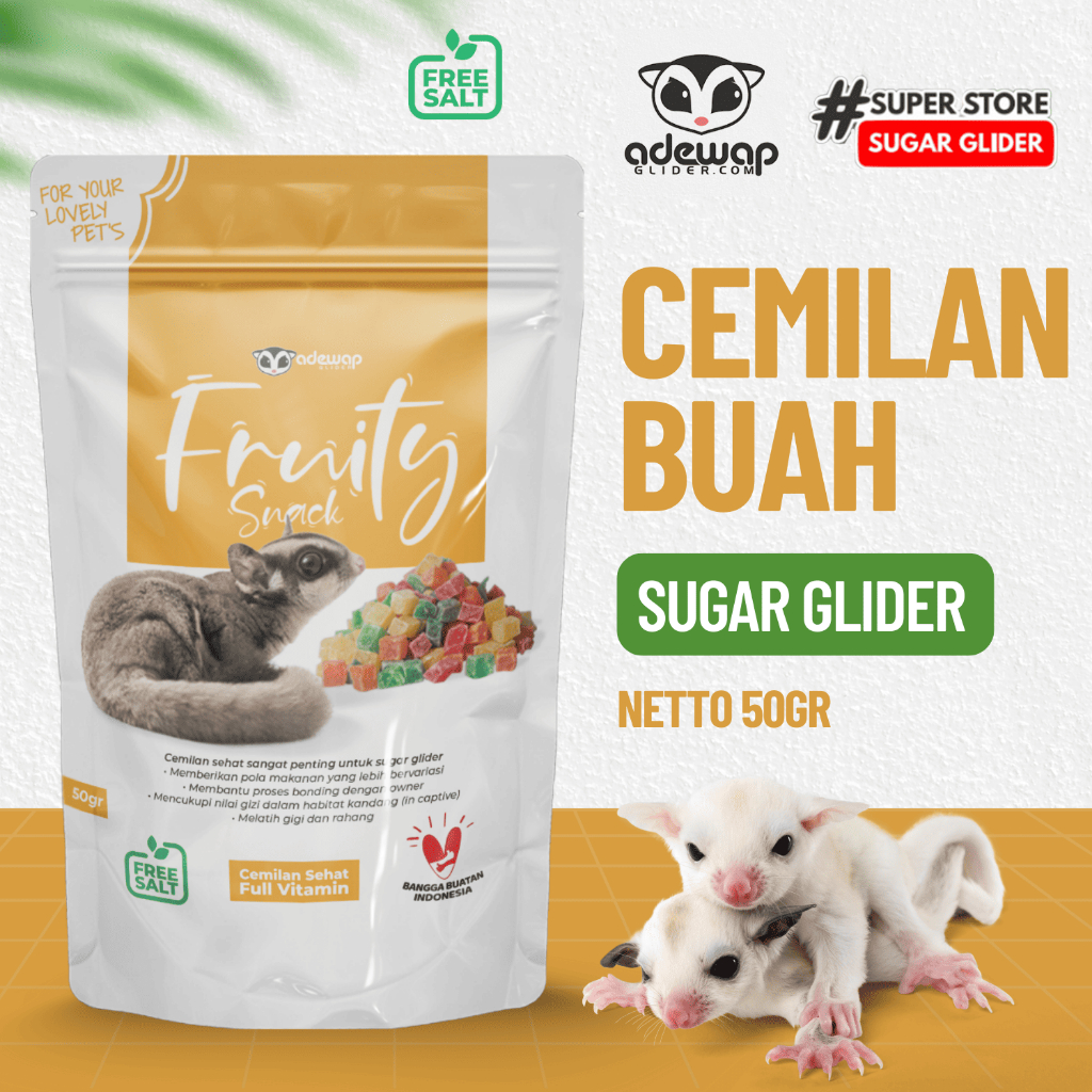 ADEWAP GLIDER Fruity Snack Sugar Glider Buah Kering Cemilan Sugar Glider