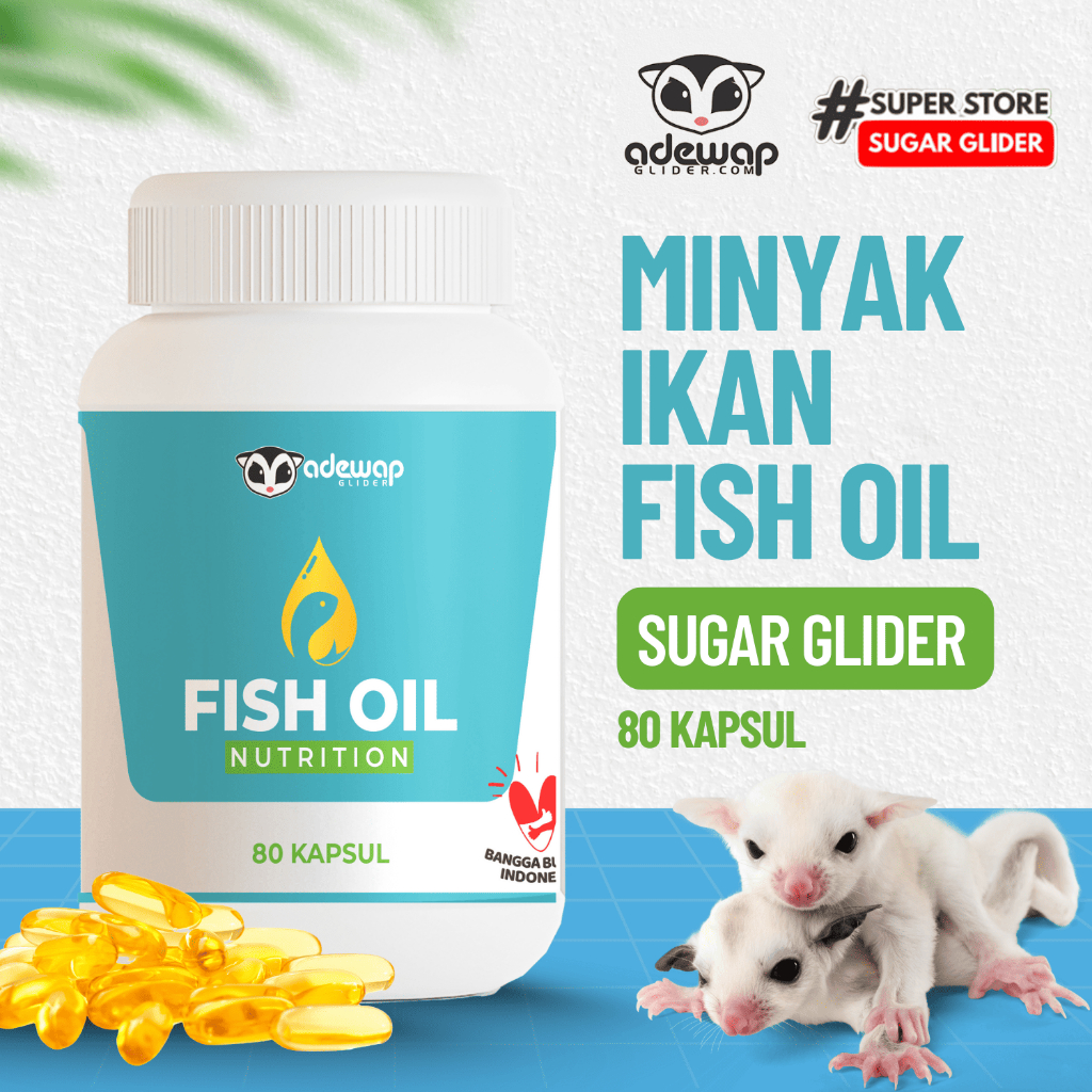 ADEWAP GLIDER Fish Oil Minyak Ikan Sugar Glider Isi 80 Kapsul