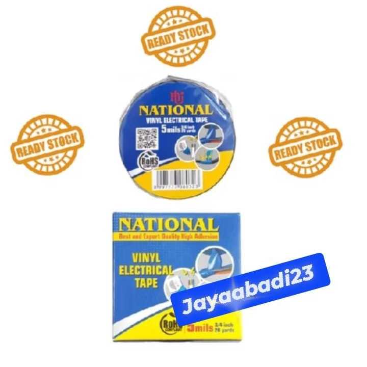 

Isolasi Listrik Nation Hitam 3/4 inch 20 yard selotip black electrical vinyl tape original