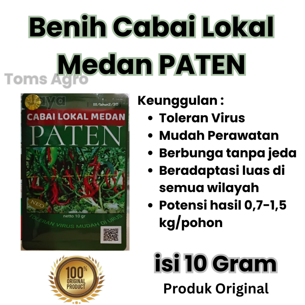 Benih Cabai Merah Keriting Lokal Medan PATEN isi 10 gram