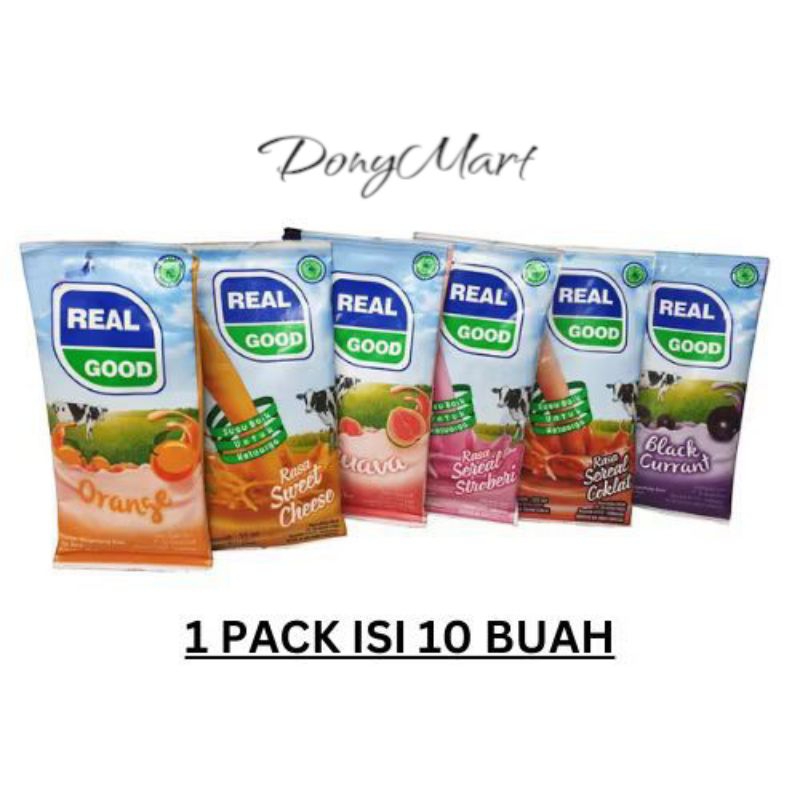

Susu Bantal Real Good UHT 10 Pcs X 50 Ml Semua Varian Aneka Rasa