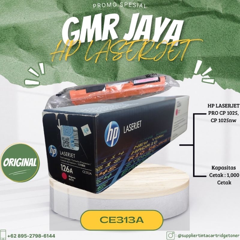 Toner hp 126A magenta original / Toner 126A magenta / Hp 126A magenta / Cartridge toner CE313A / Ton