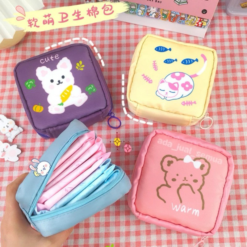 Pouch Pembalut Kosmetik/ Dompet Mini Pouch MakeUp Pouch Travelling Kecil Lucu